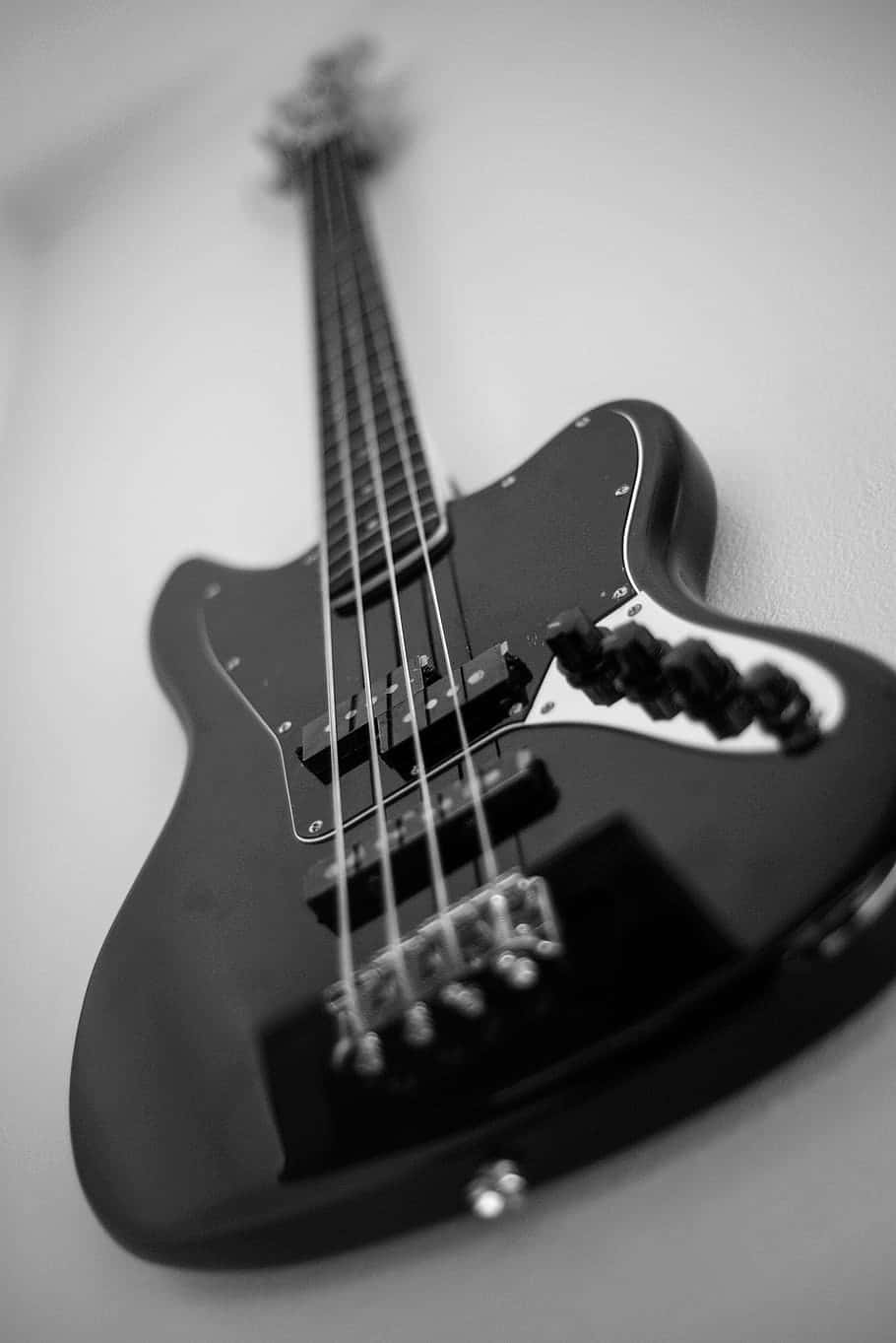 Black Shiny Bass Guitar