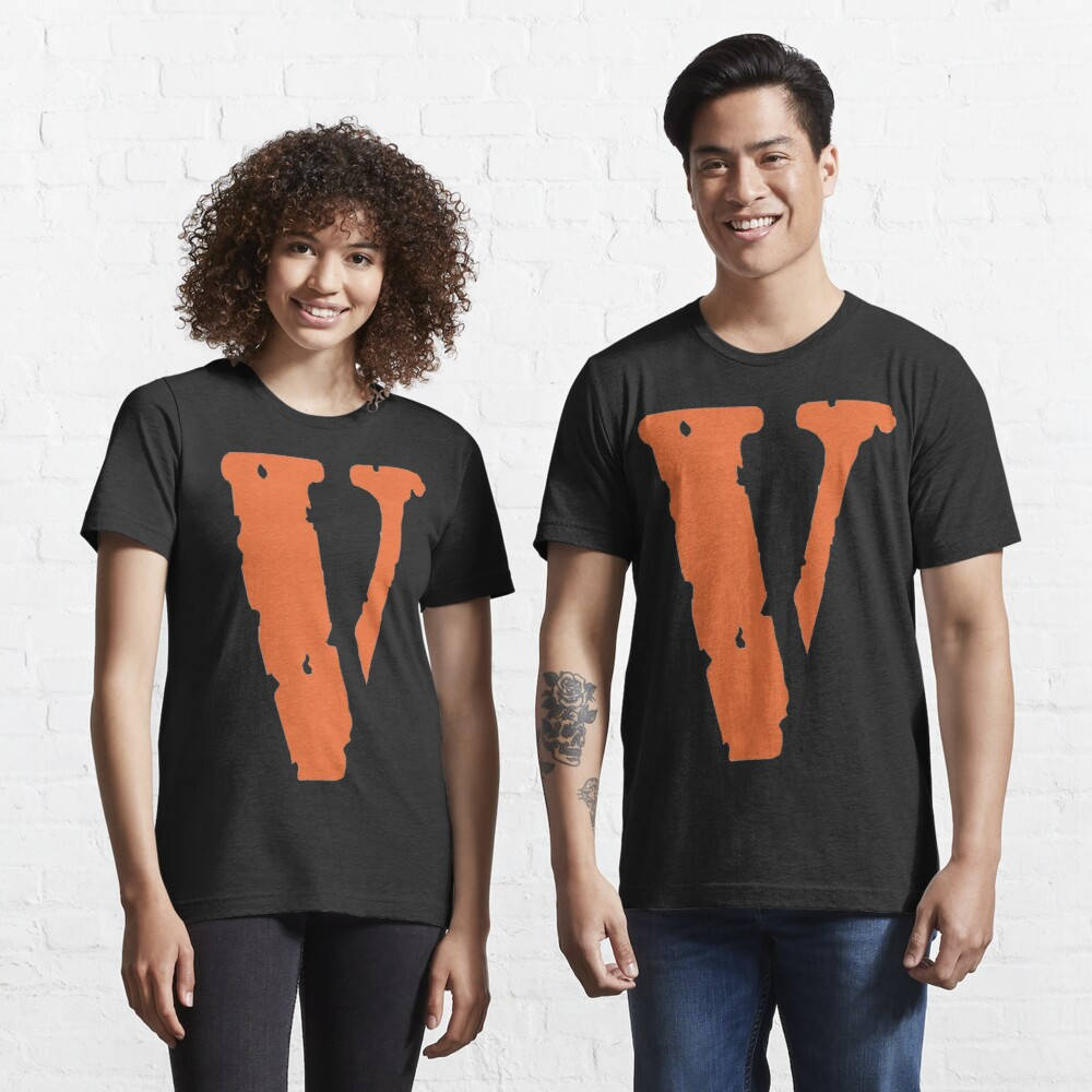 Black Shirts With Orange Logo Vlone Pfp Background