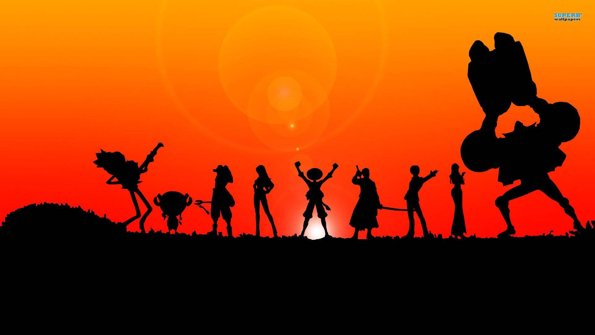 Black Silhouette One Piece Desktop