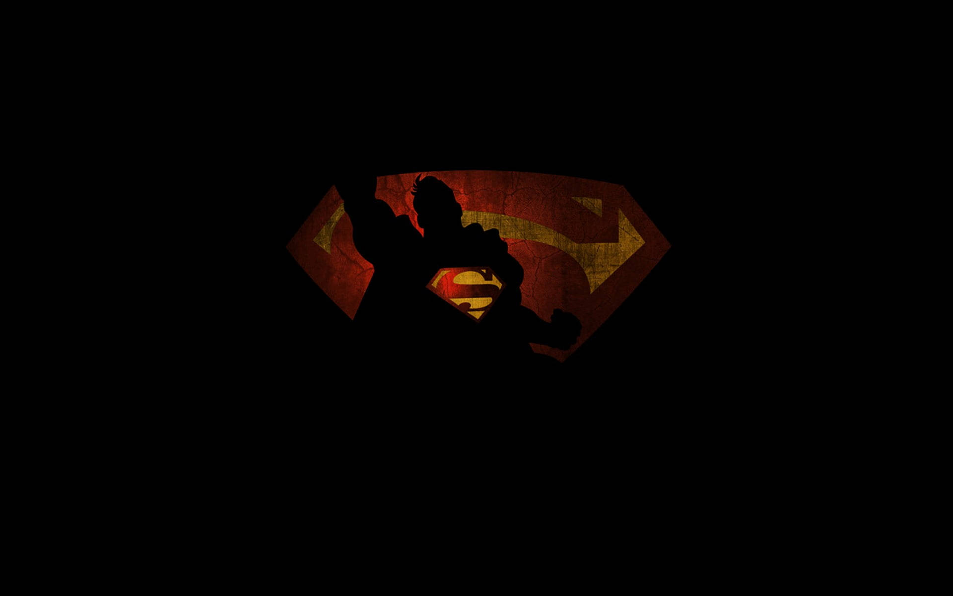 Black Silhouette With Superman Logo Background