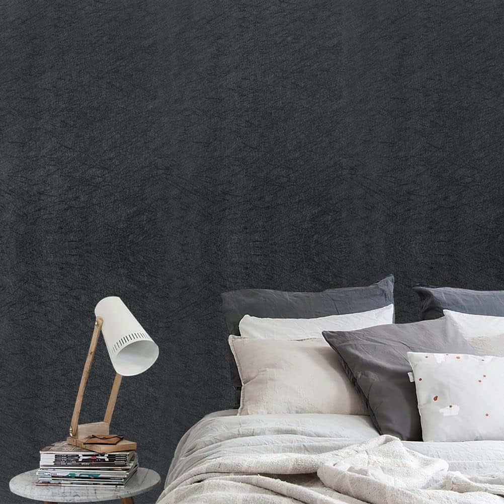 Black Silk Wallpaper Bedroom Setting Background