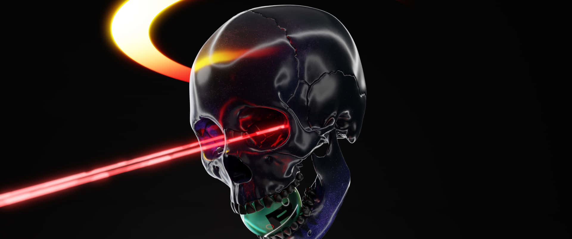 Black Skeleton Laser Background