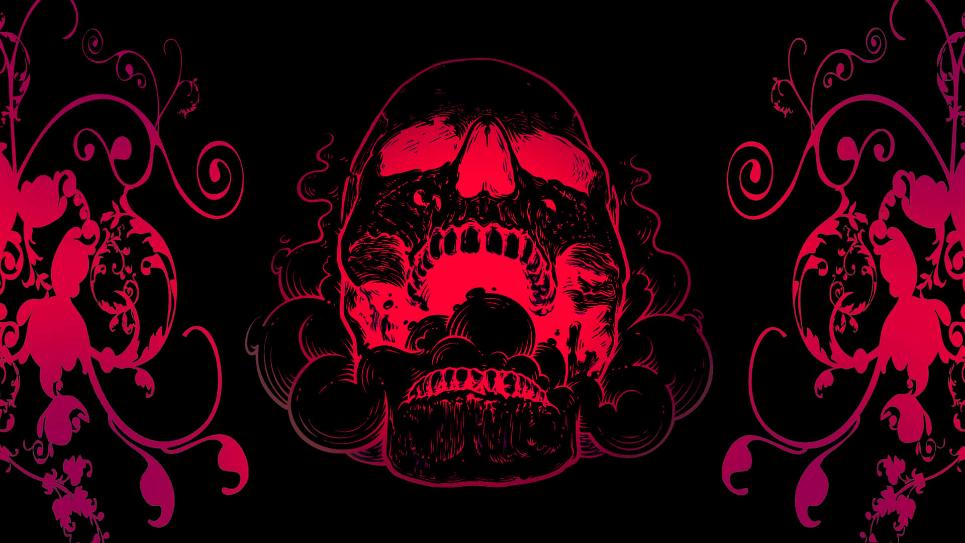 Black Skeleton Pink Decorations Background