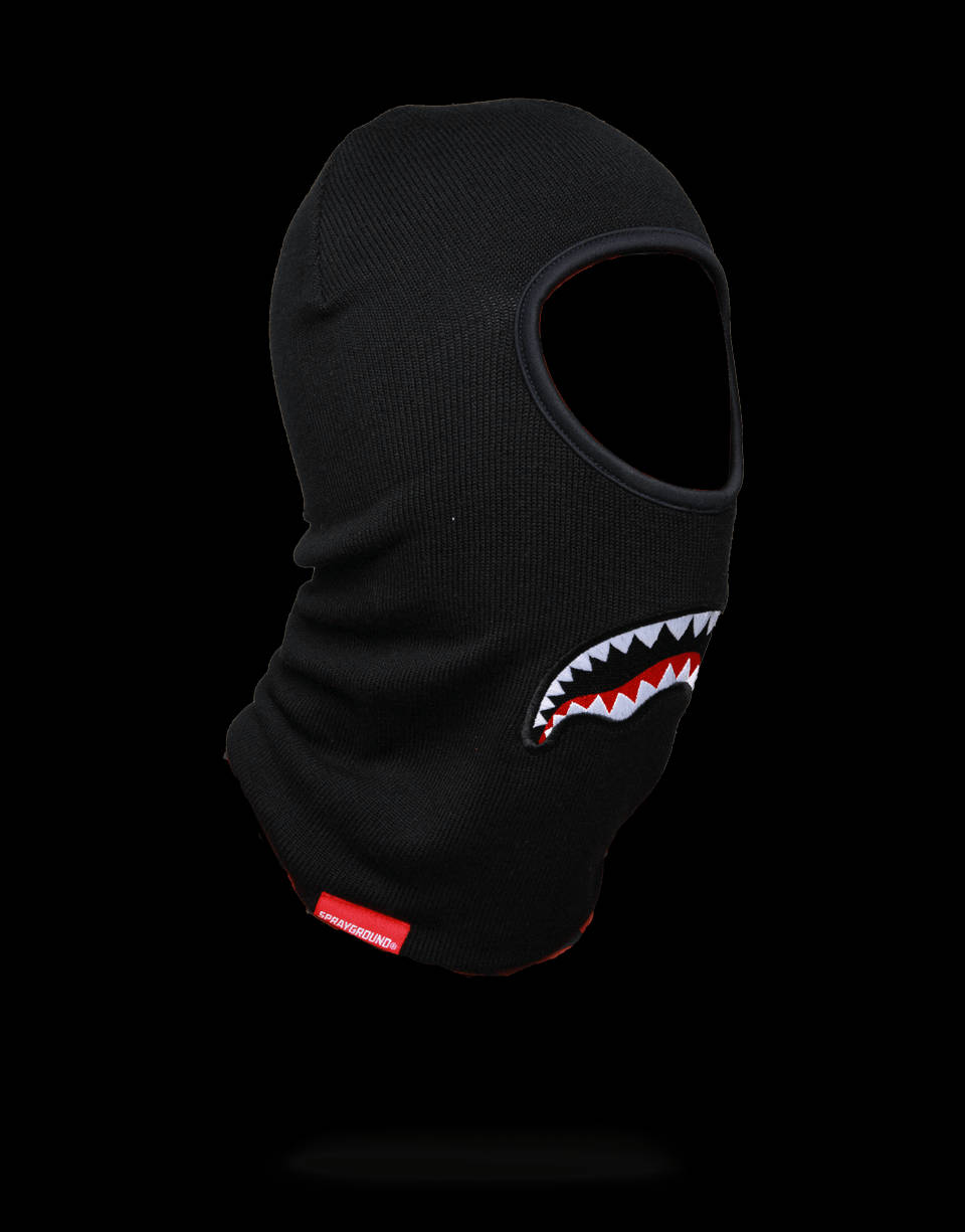 Black Ski Mask With Shark Teeth Background