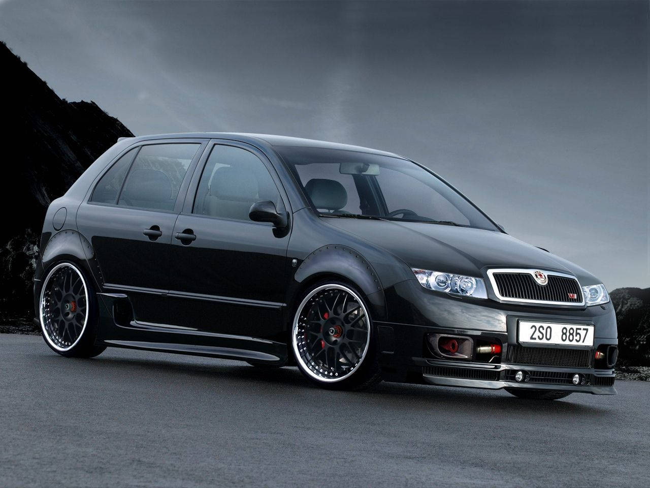 Black Skoda Fabia Wallpaper. Fabia Rs. Skoda Fabia, Car