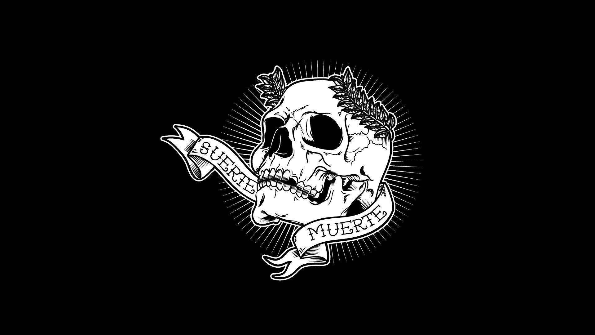 Black Skull Banner Background