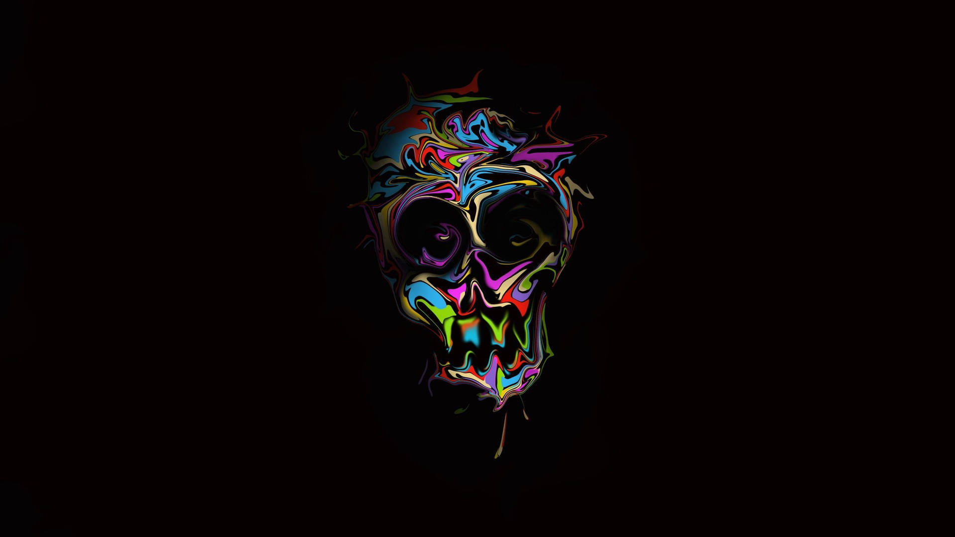 Black Skull Colorful Background