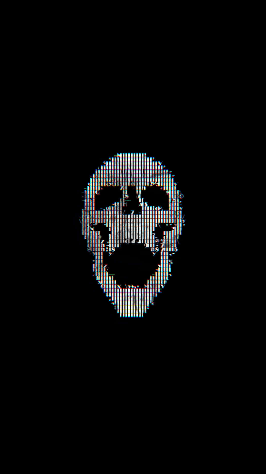Black Skull Glitch Background