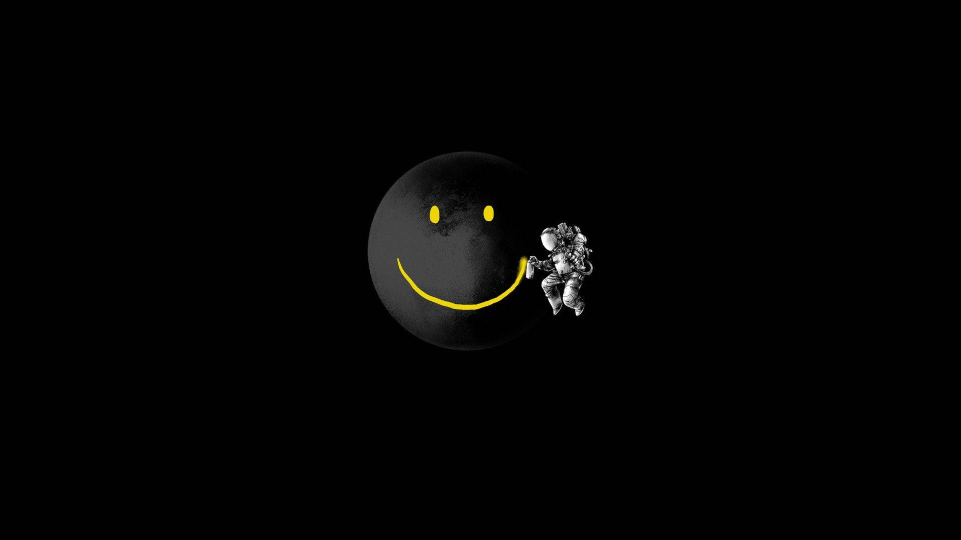 Black Smiley Face Moon Background