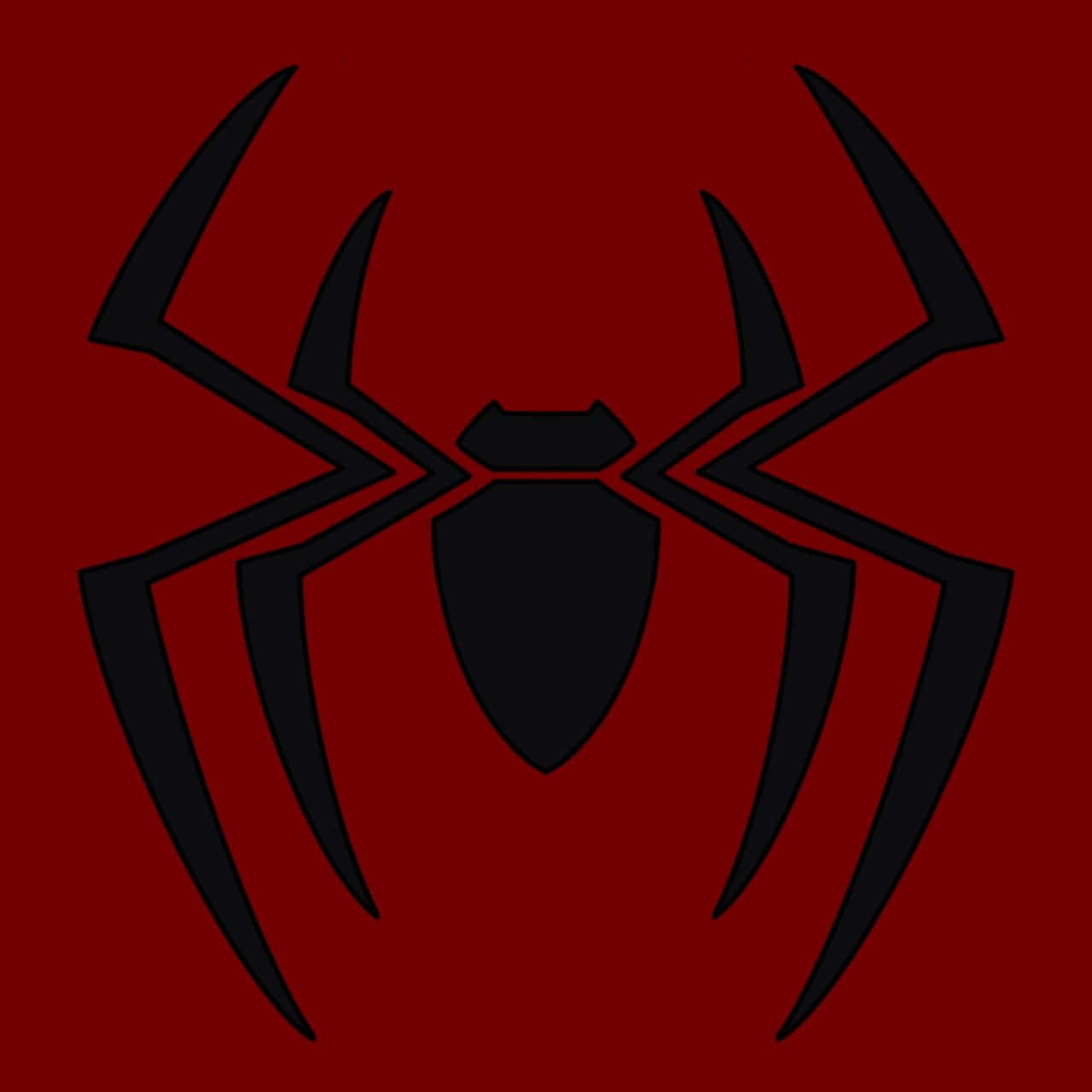 Black Spider Man Ps4 Logo On Red Background Background