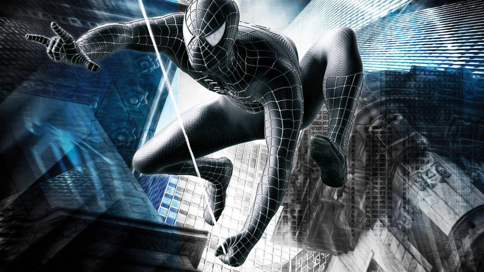 Black Spiderman Graphic Art Background