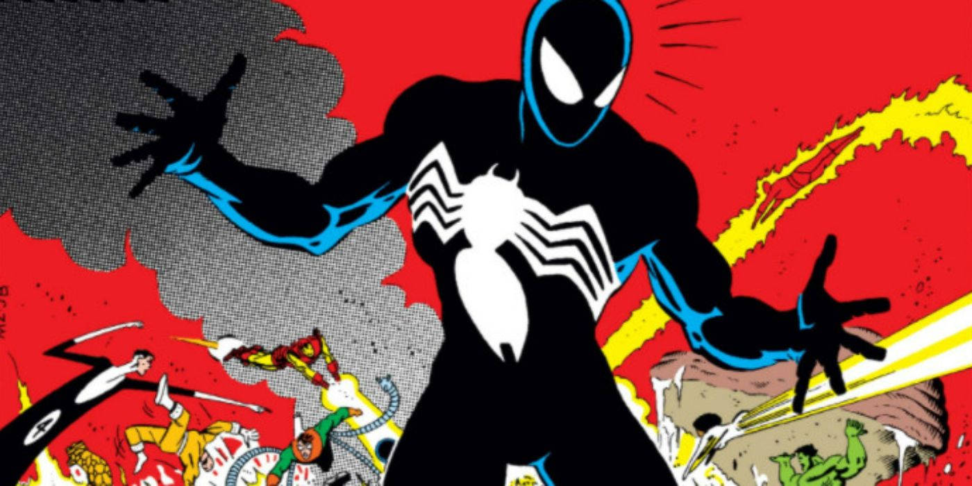 Black Spiderman On Marvel Comics Background