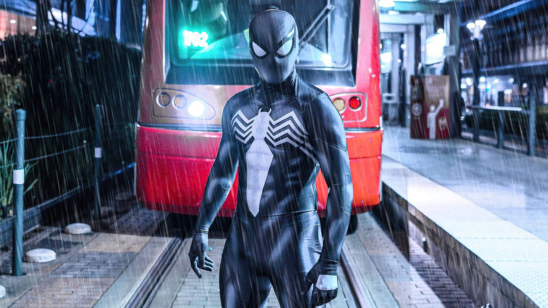 Black Spiderman On Railway