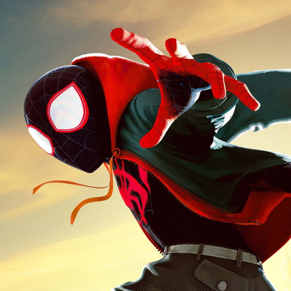 Black Spiderman Pfp Suit With Hoody Background