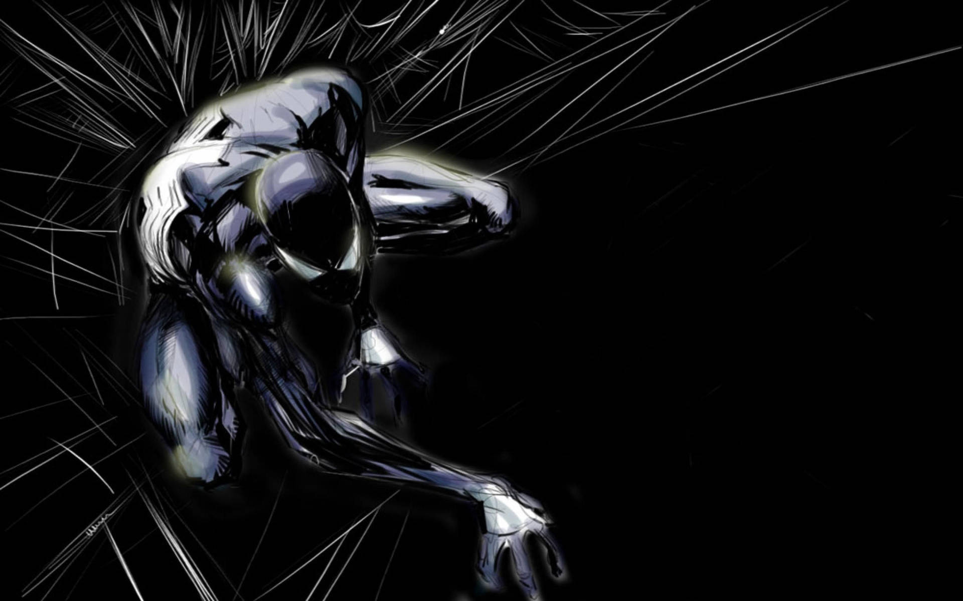 Black Spiderman Sketch Background