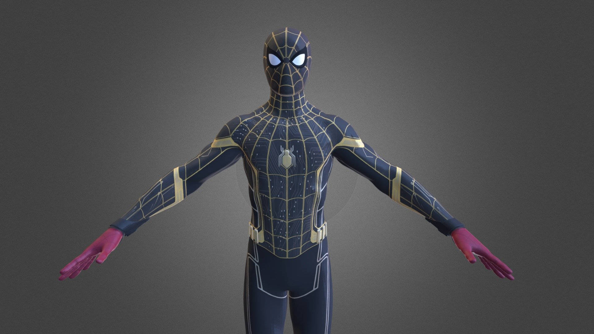 Black Spiderman T-pose