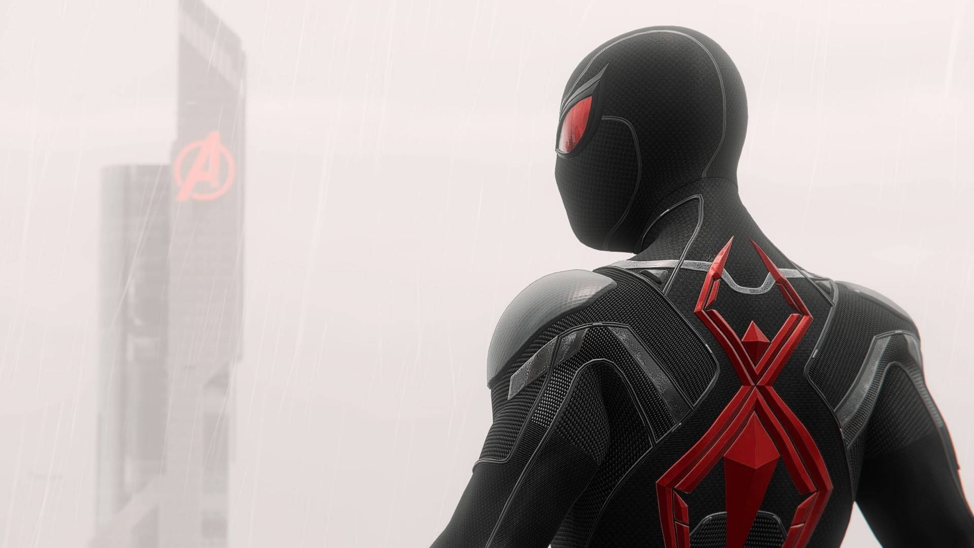 Black Spiderman With Red Eyes