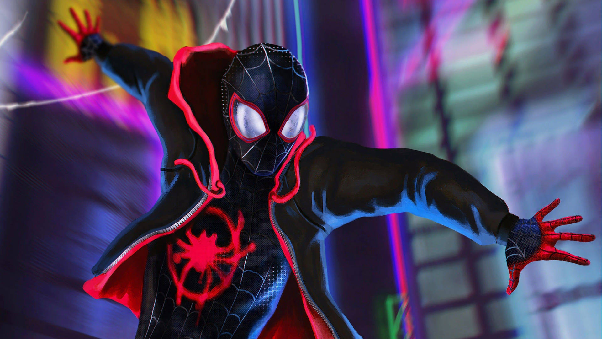Black Suit Spider-man Spider-verse Background