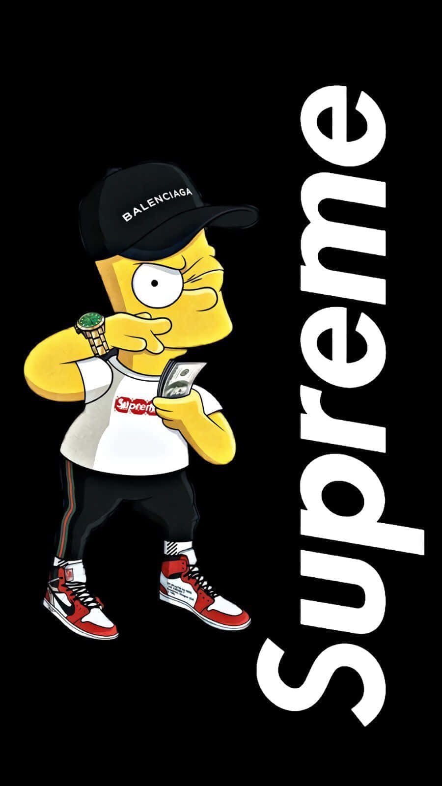 Black Supreme Bart Simpson Background