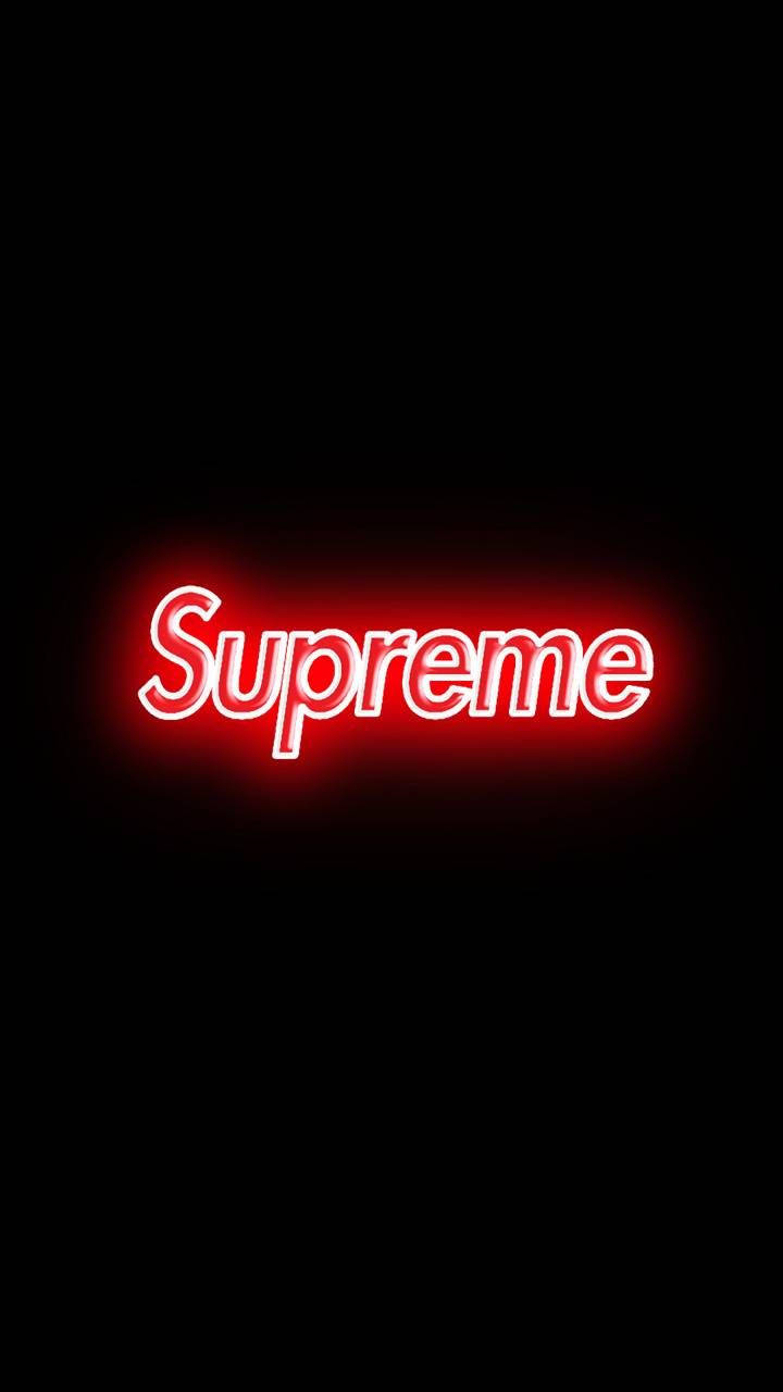 Black Supreme In Red Neon Light Background