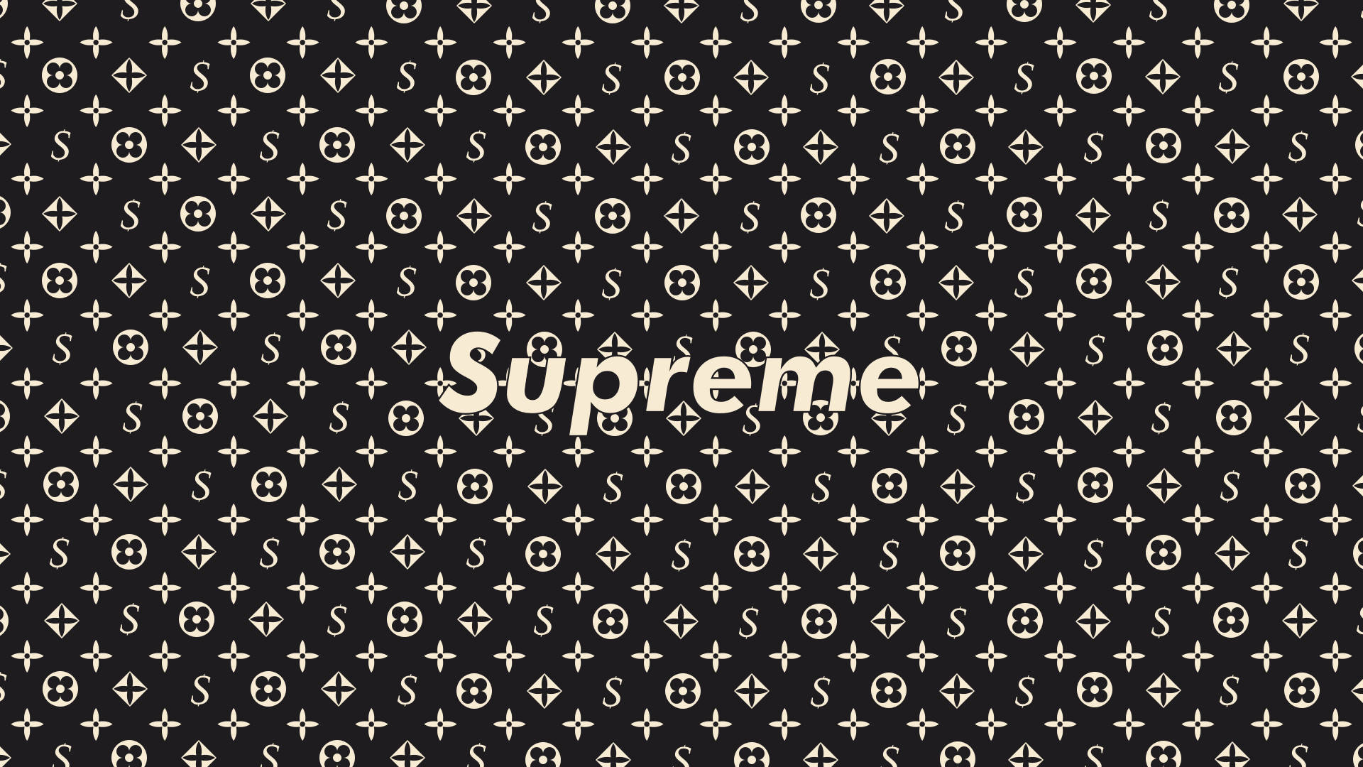 Black Supreme With Classic Monogram Logo Background