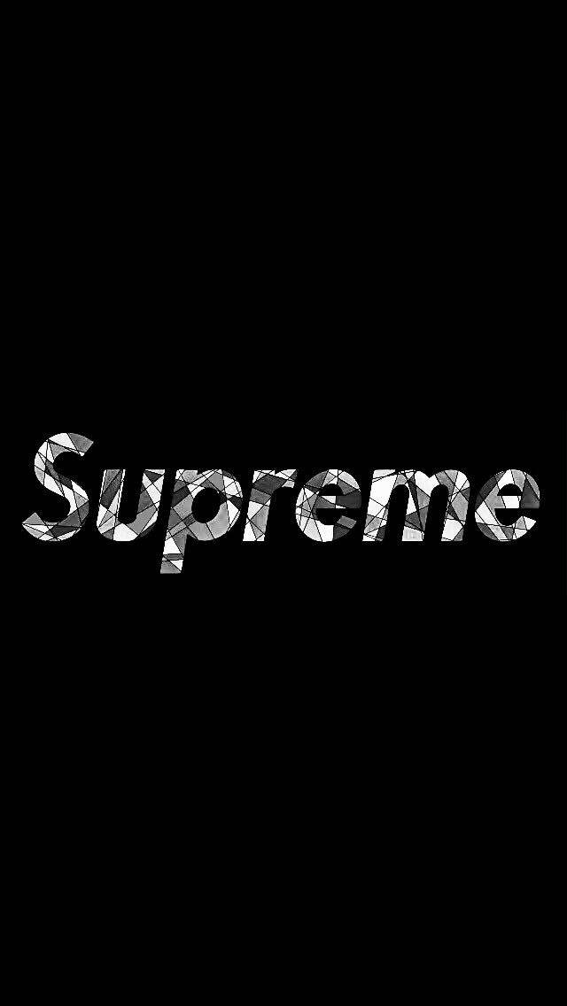 Black Supreme With Geometric Lines Background