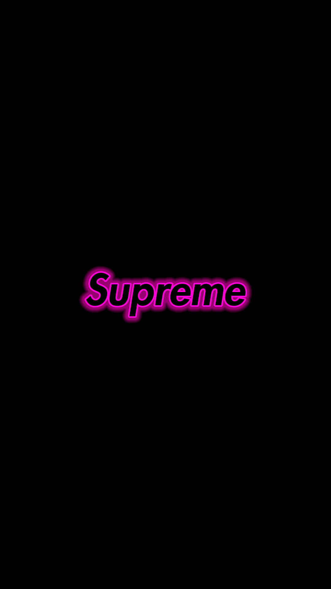 Black Supreme With Pink Neon Light