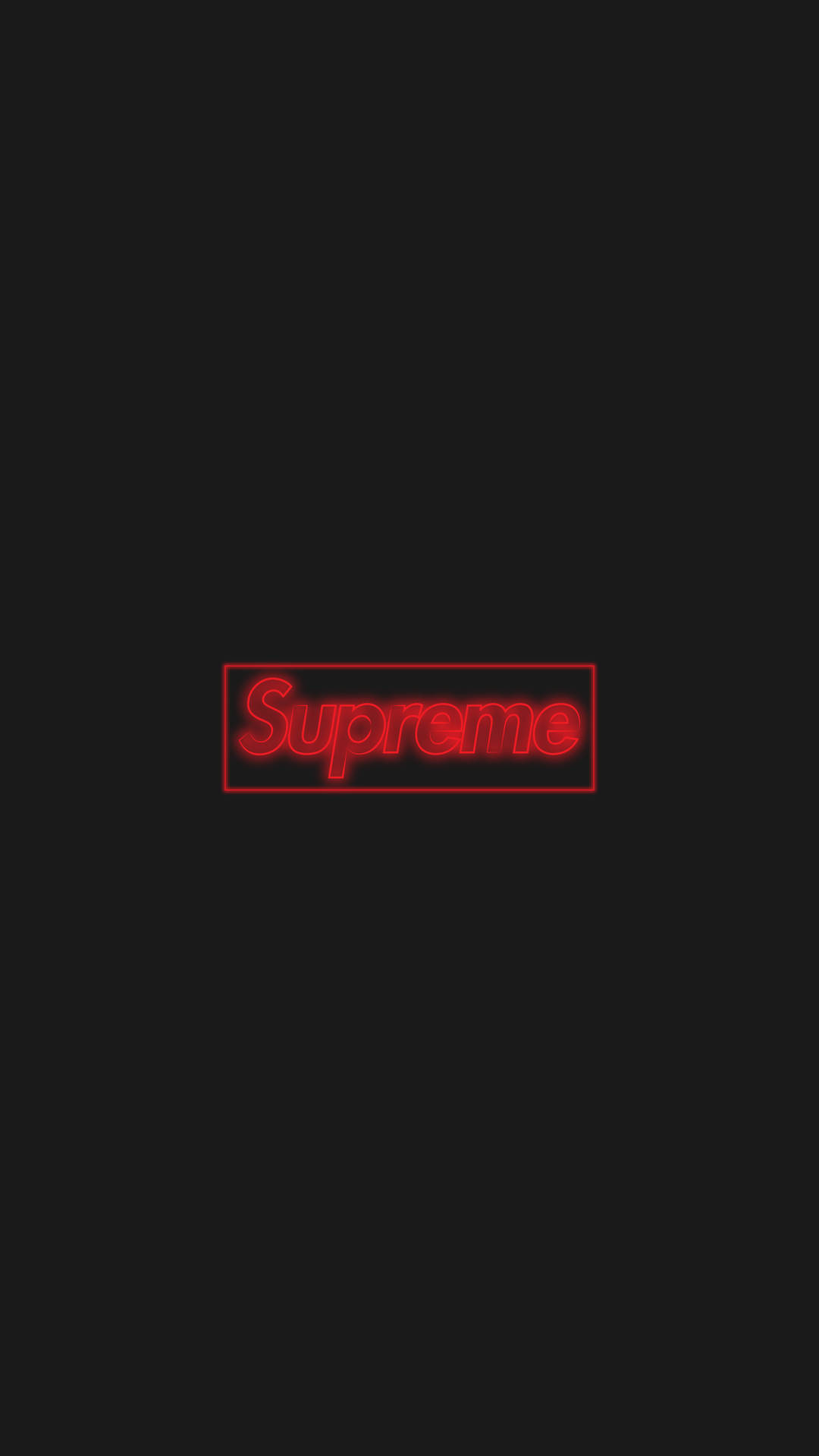 Black Supreme With Red Neon Border Background