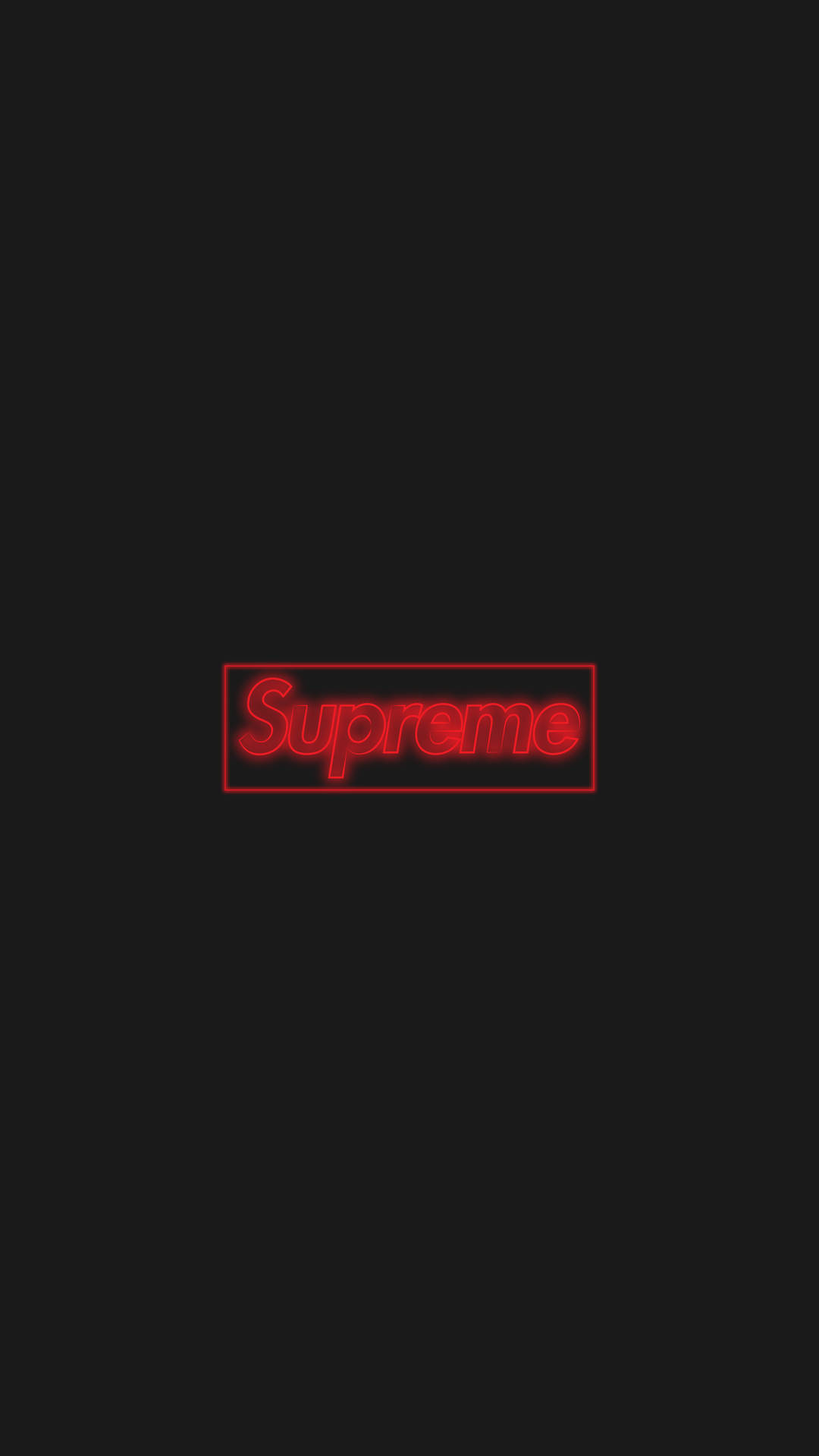 Black Supreme With Red Neon Border