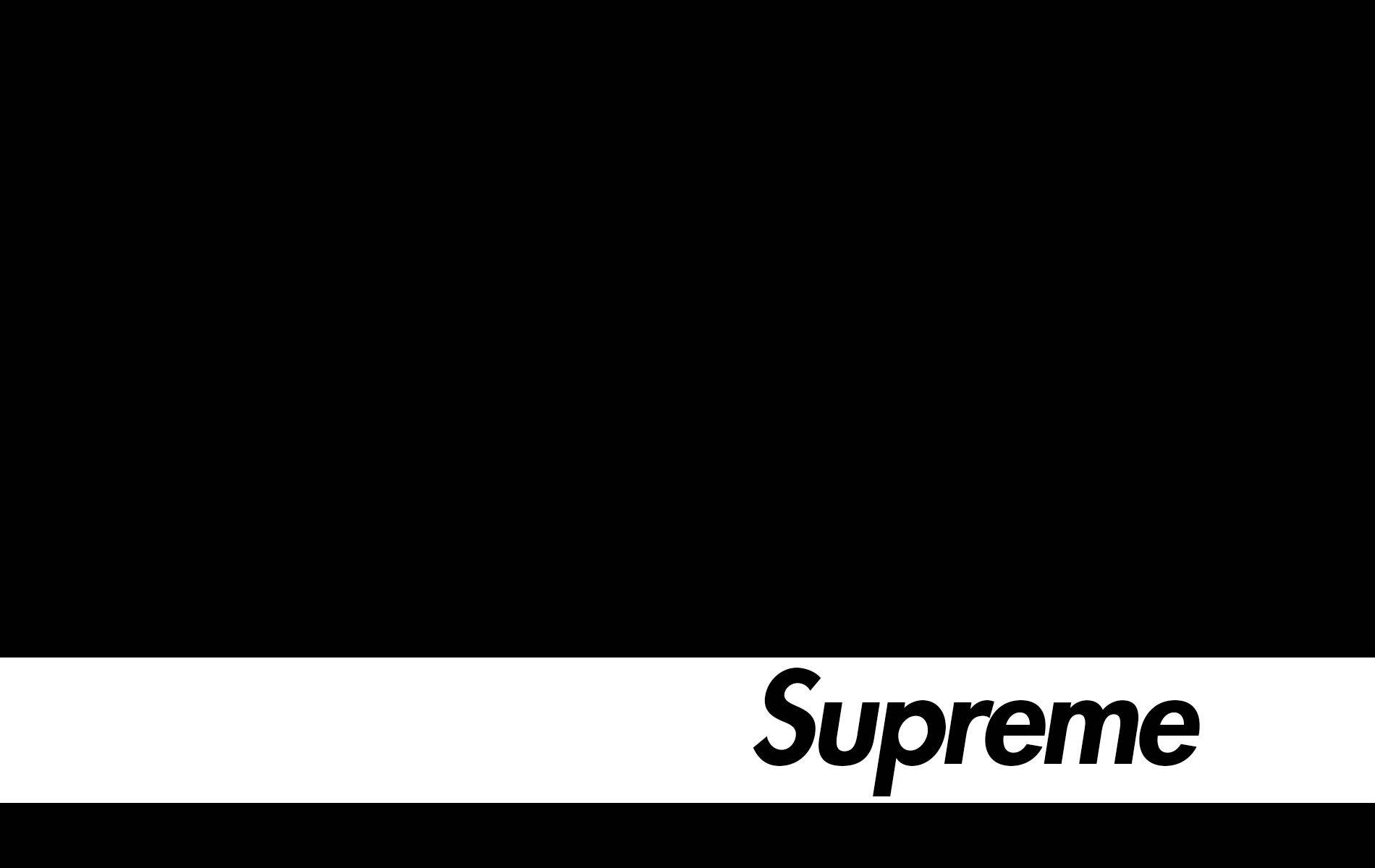Black Supreme With White Horizontal Border Background