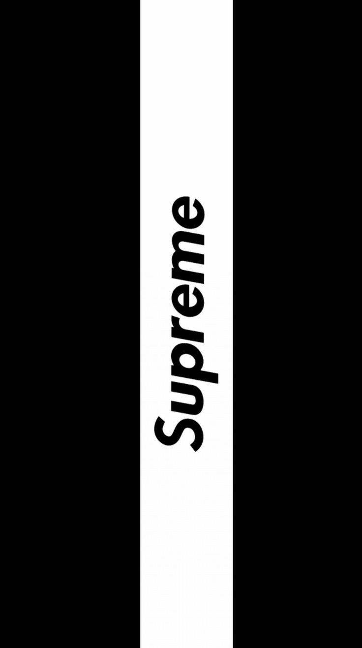 Black Supreme With White Vertical Stripe Background