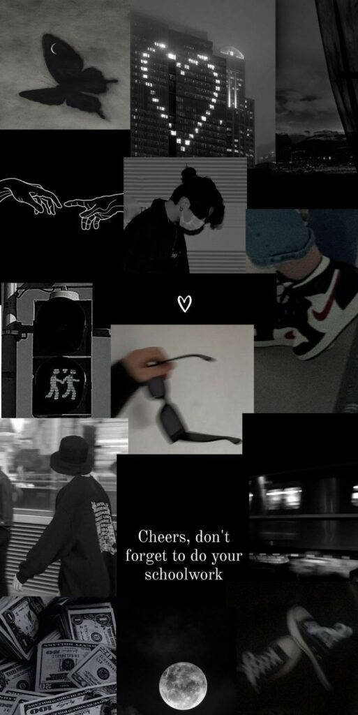 Black-themed Collage Pfp Aesthetic Background