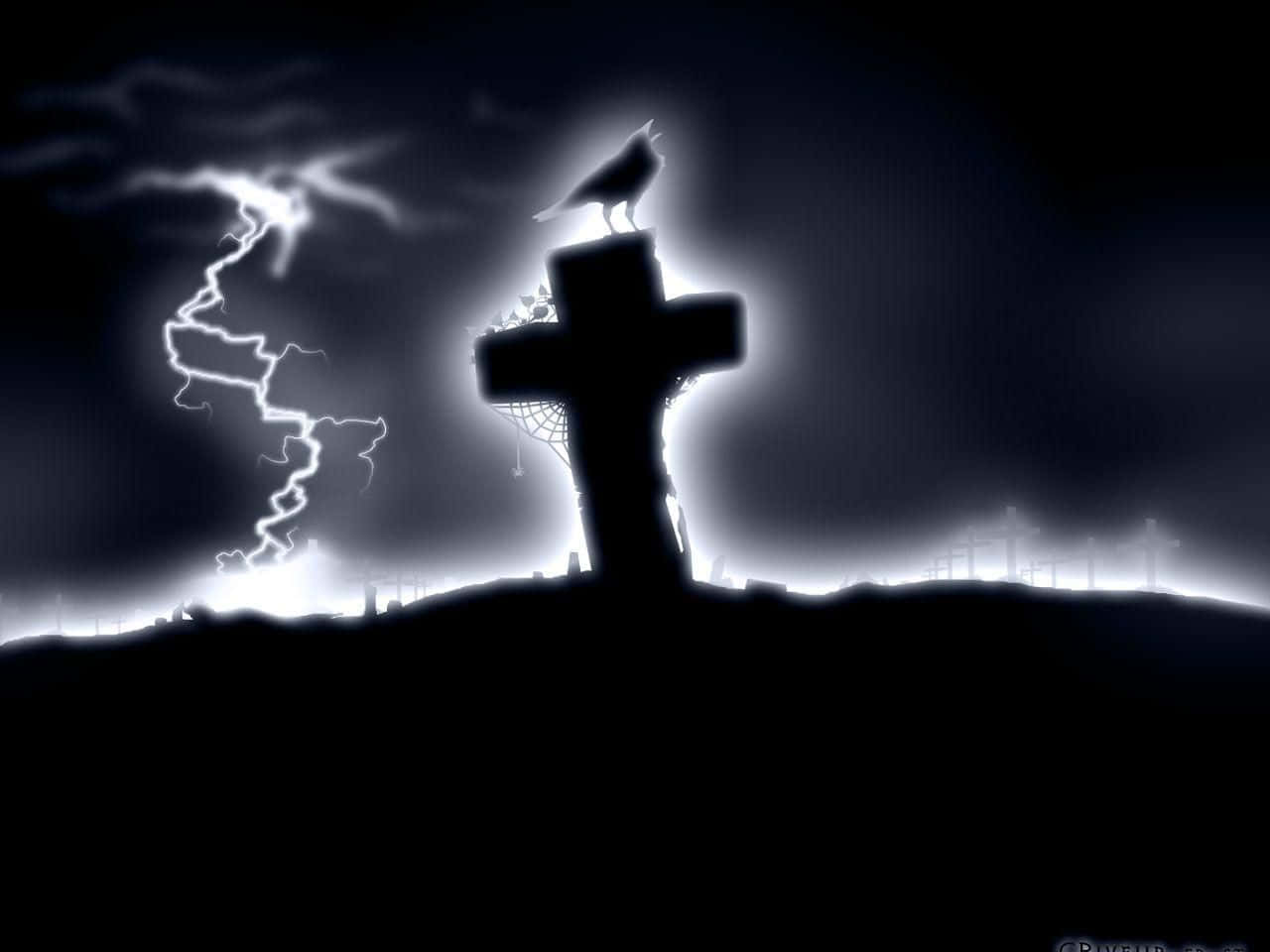 Black Thunder Cross Background