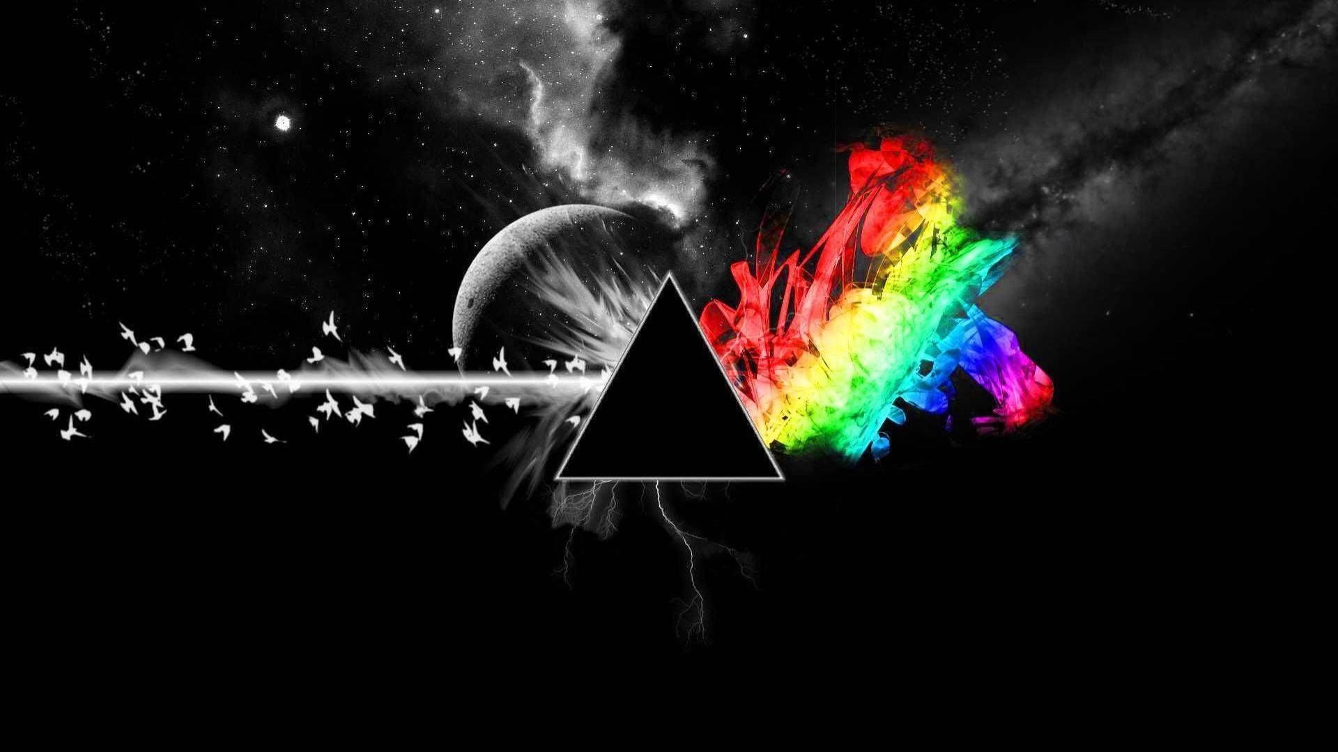 Black Triangle Prism In Space Background