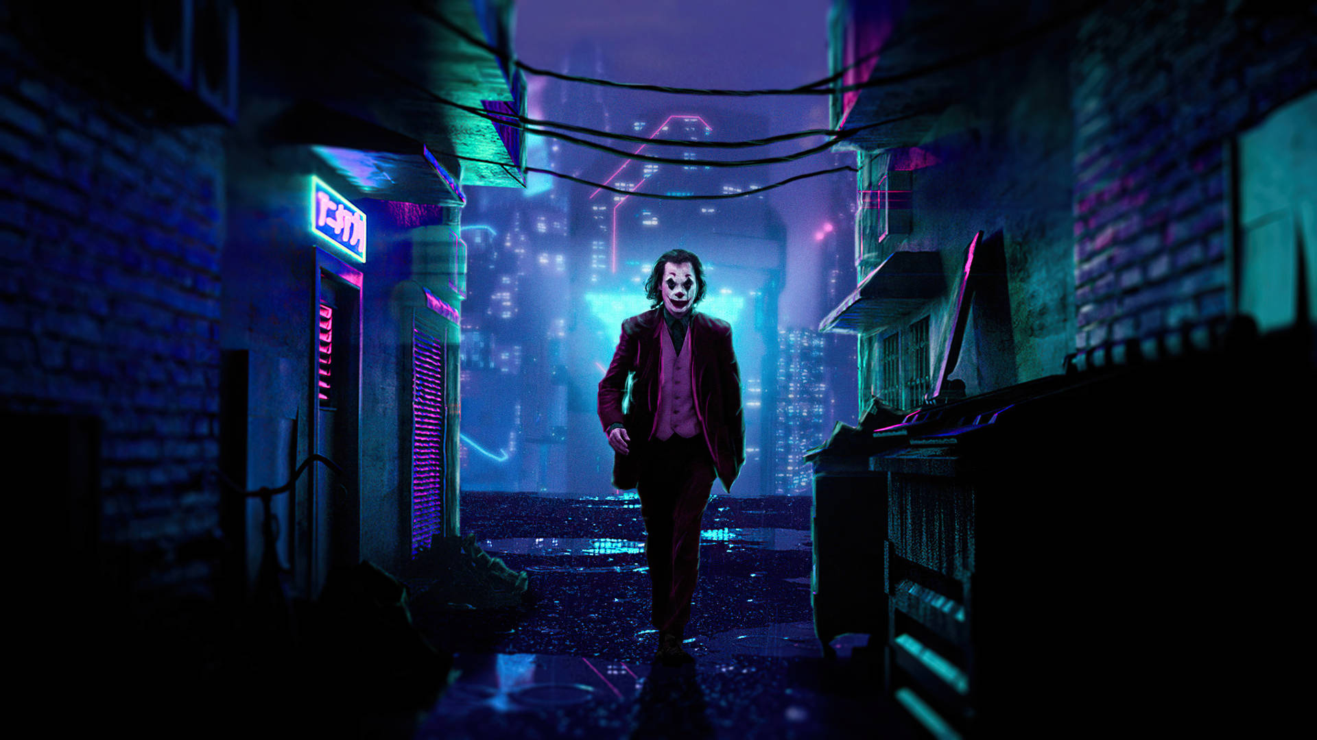 Black Ultra Hd Joker In Alley Background