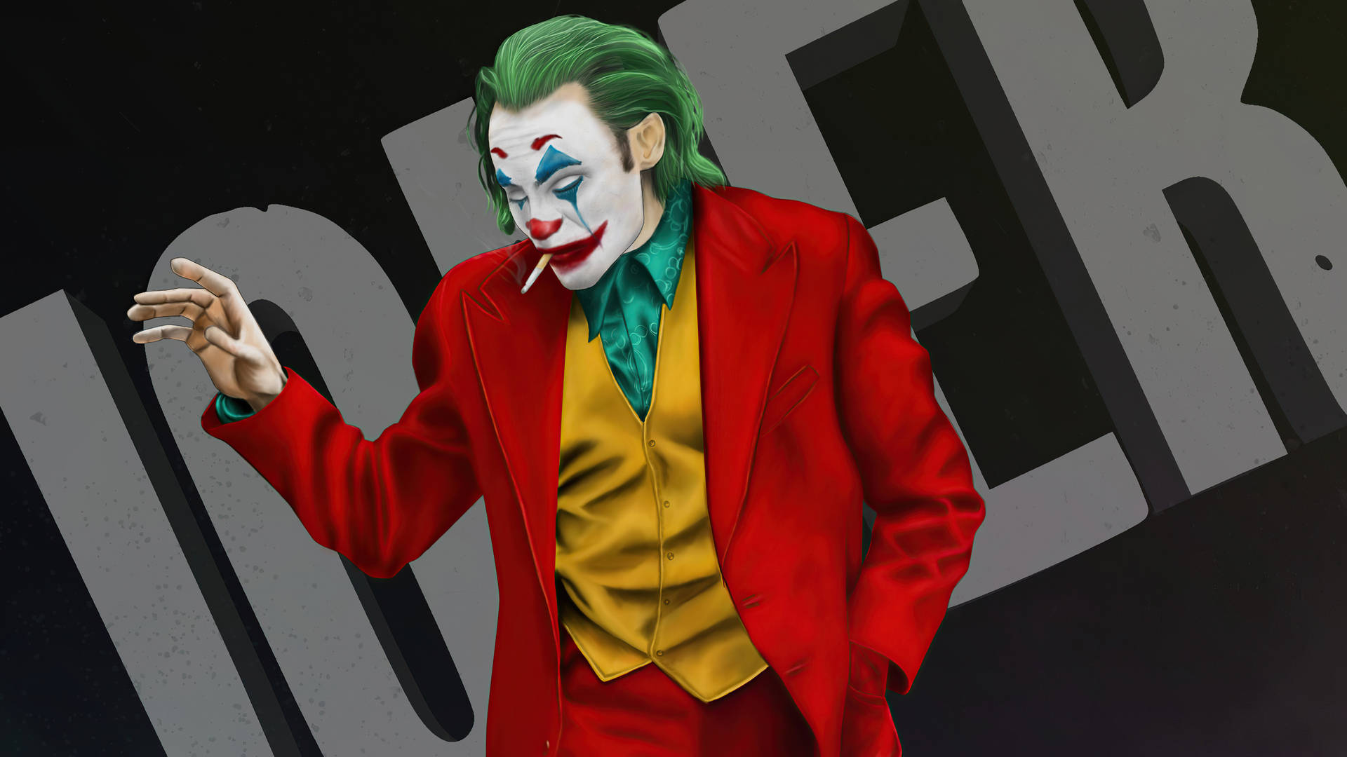 Black Ultra Hd Joker Smoking Background
