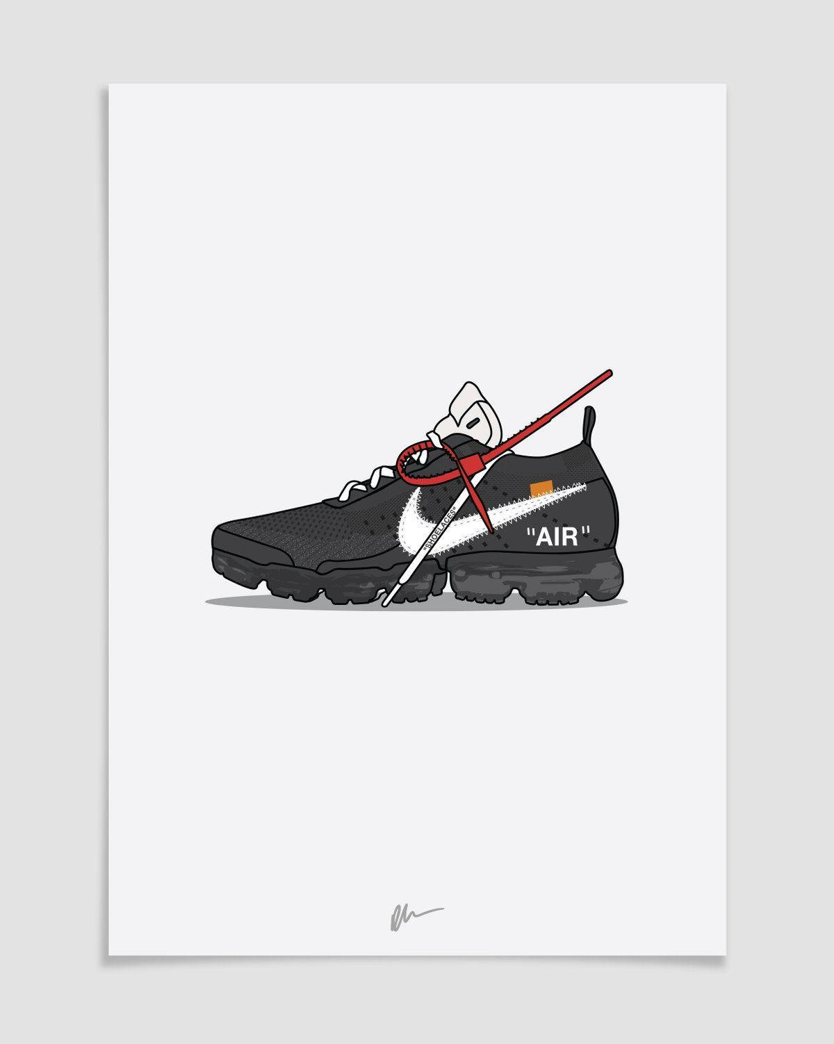 Black Vapormax Cartoon Shoe Background