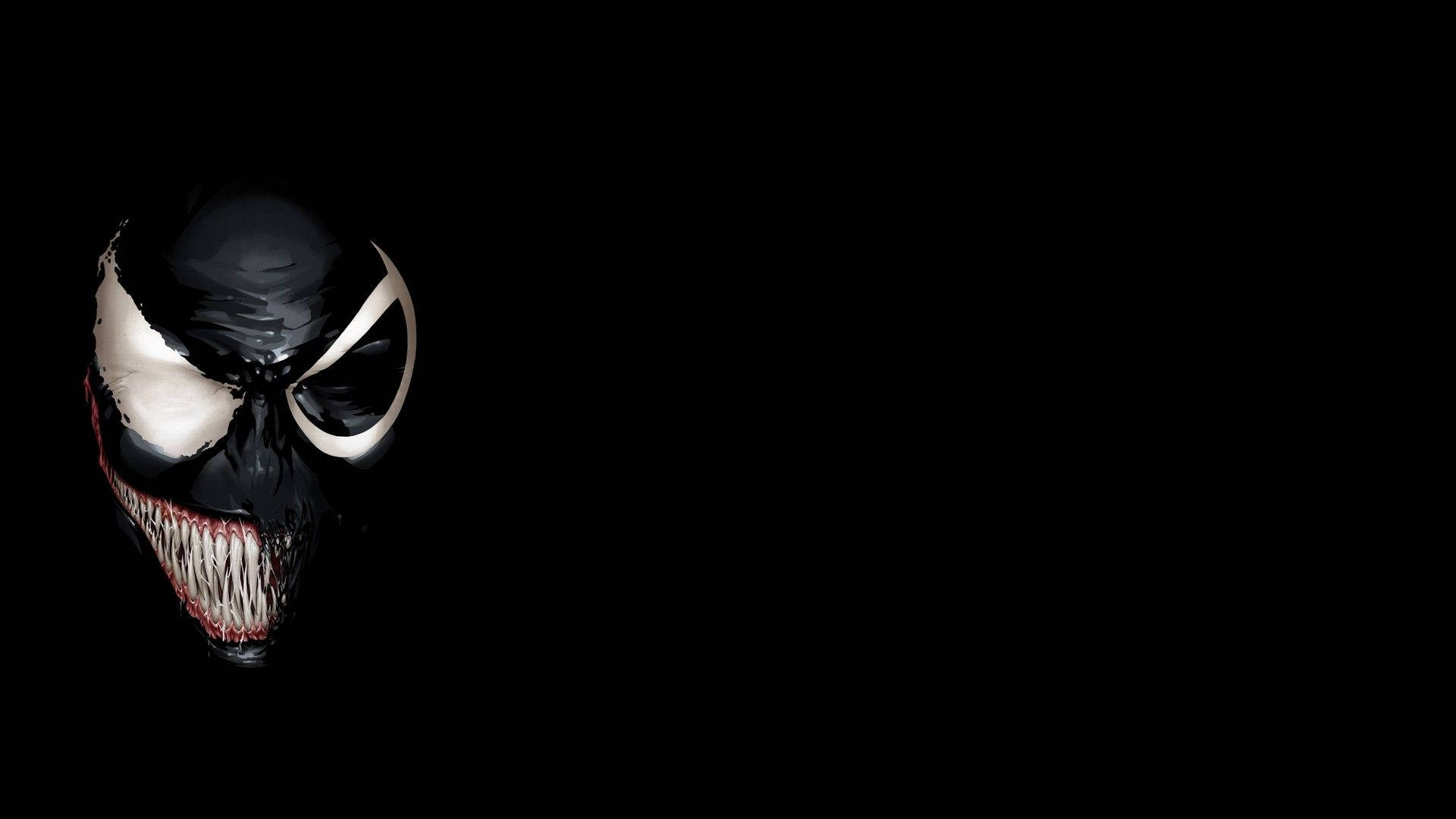 Black Venom Face Half Background