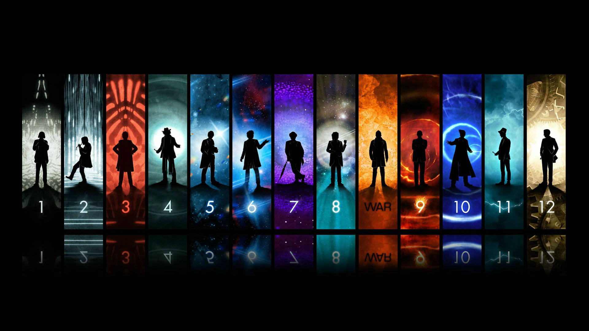 Black Vertical Collage Doctor Who Background