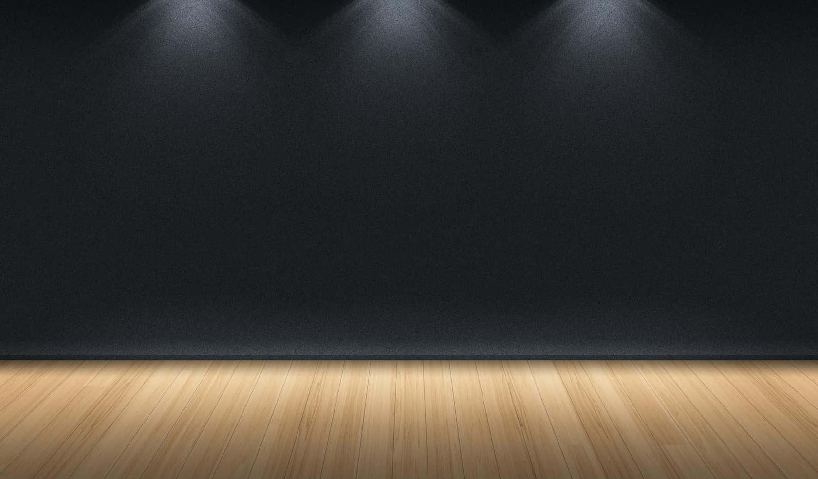 Black Wall On Wooden Stage Background