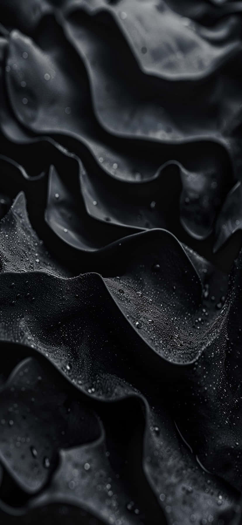 Black Wavy Texturewith Water Droplets Background