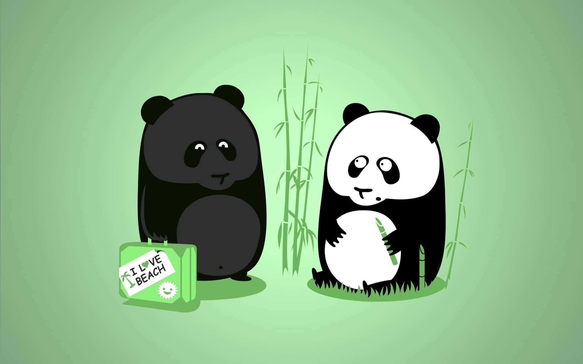 Black White Cute Cartoon Panda