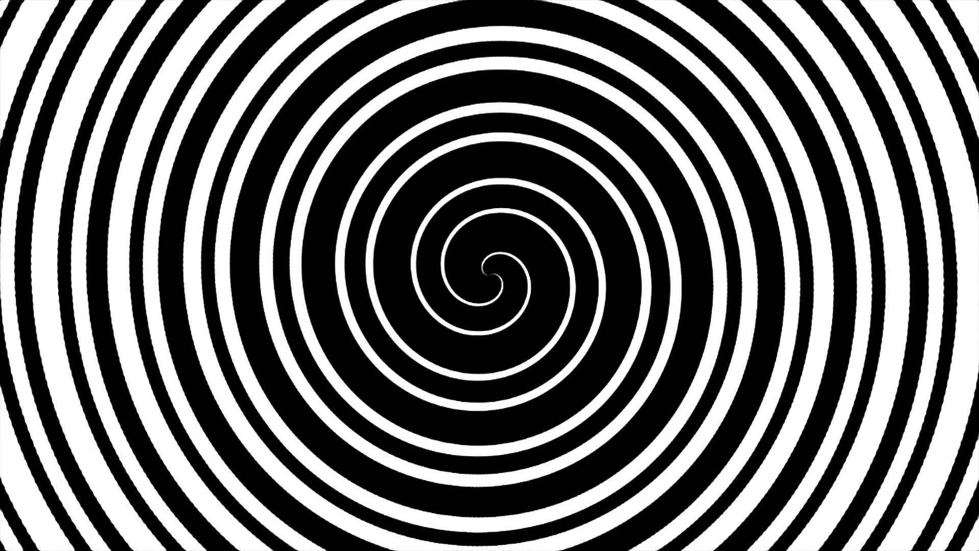 Black White Hypnosis Spiral Pattern Background