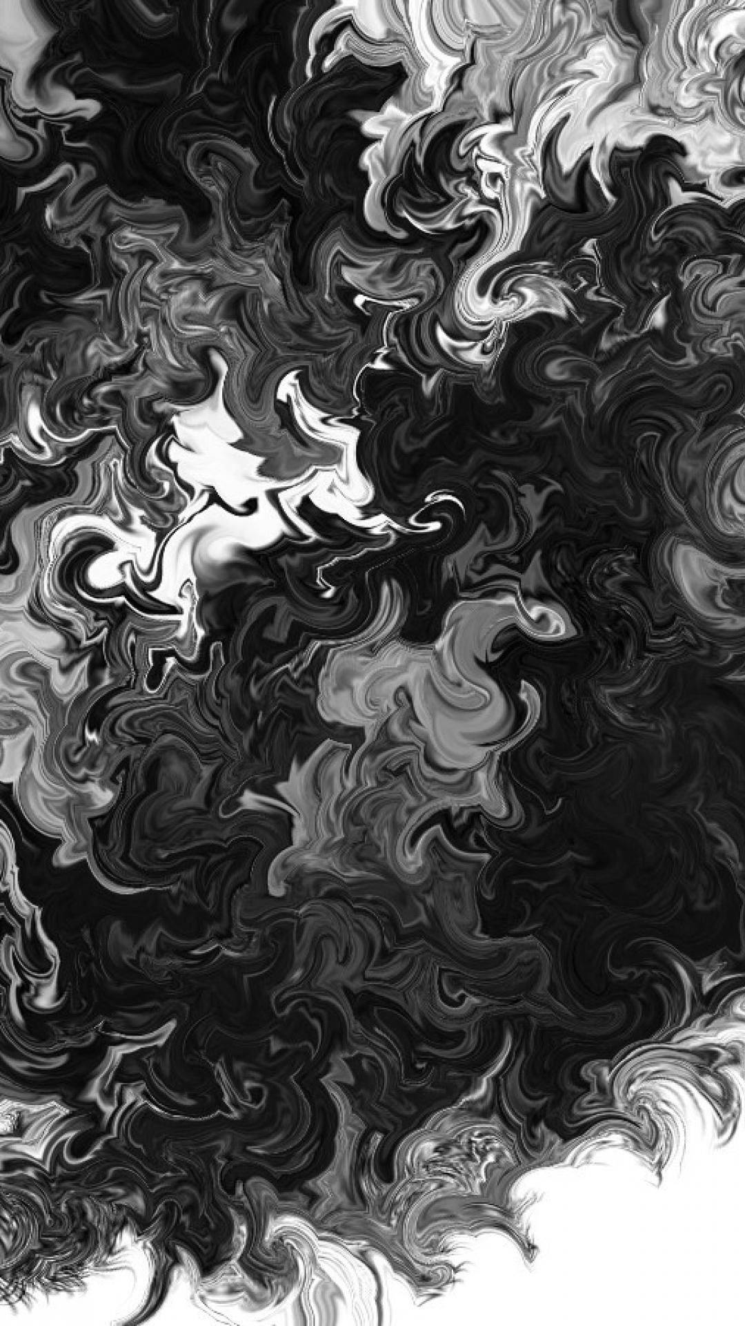 Black White Iphone Digital Abstract Painting