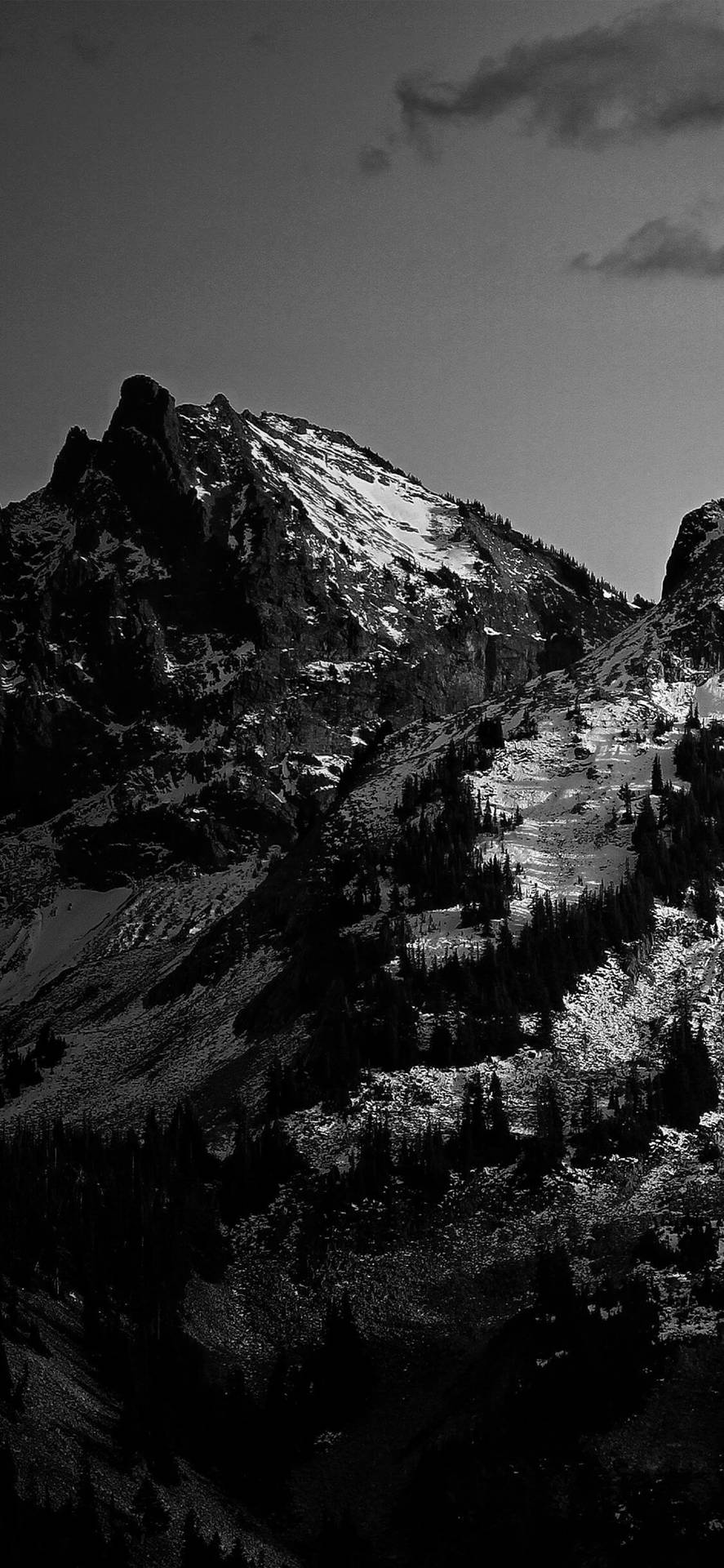Black White Iphone Monochromatic Mountains Background