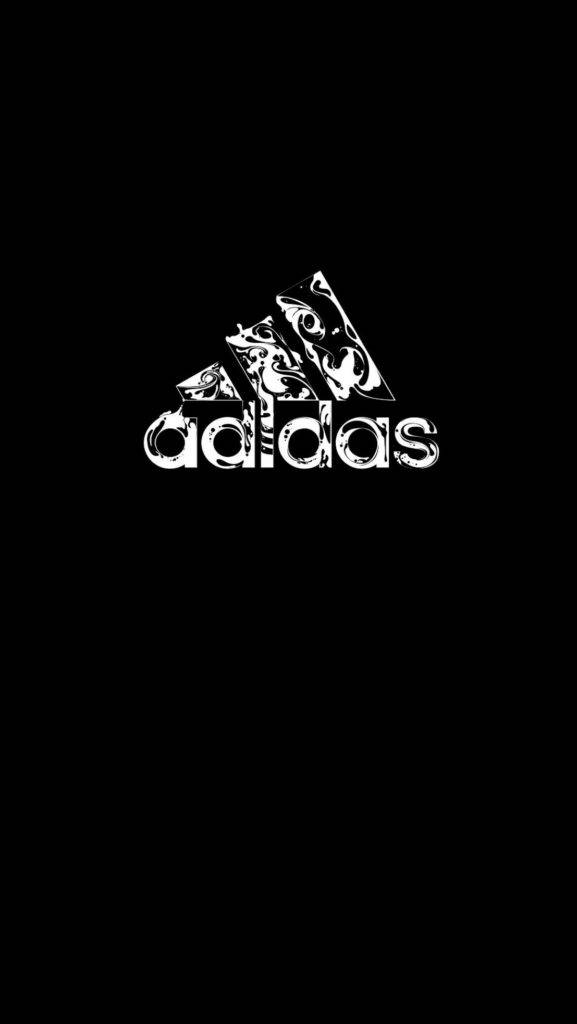 Black White Logo Of Adidas Iphone Background