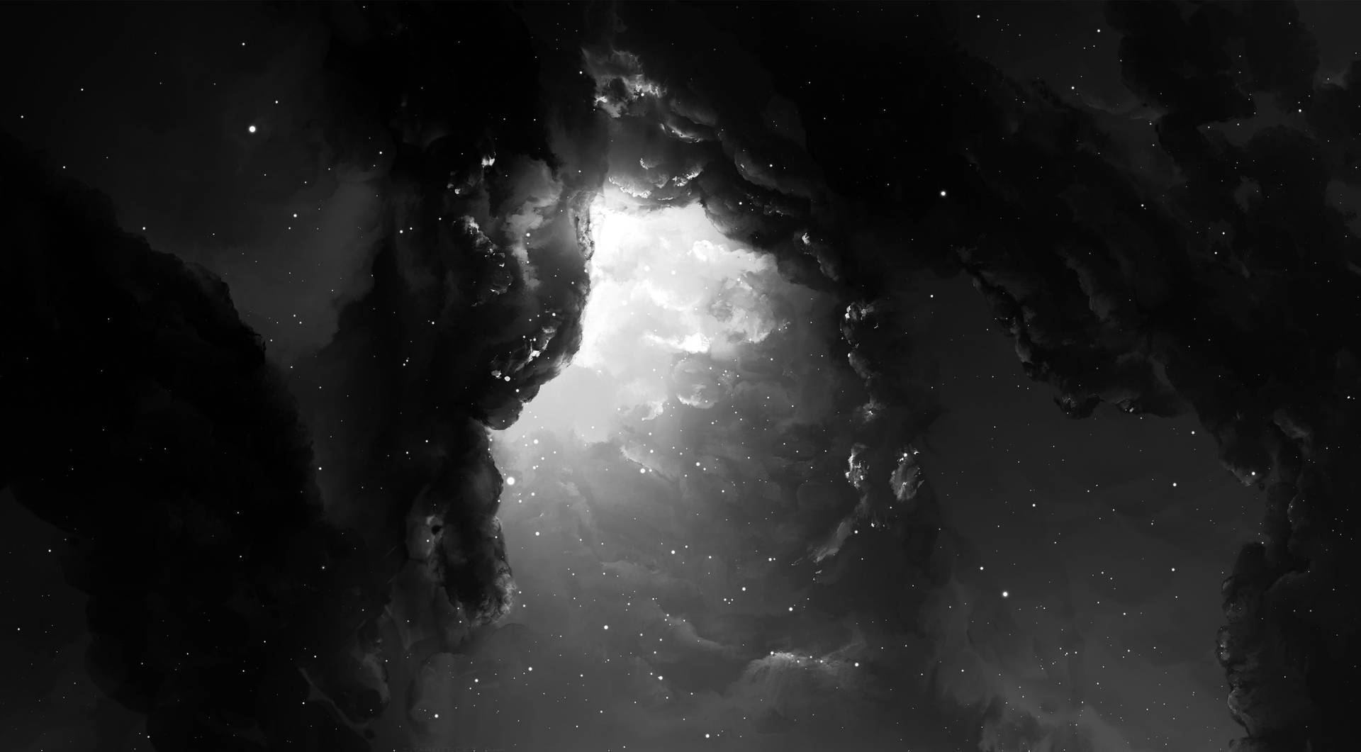 Black White Outer Space For Monitor