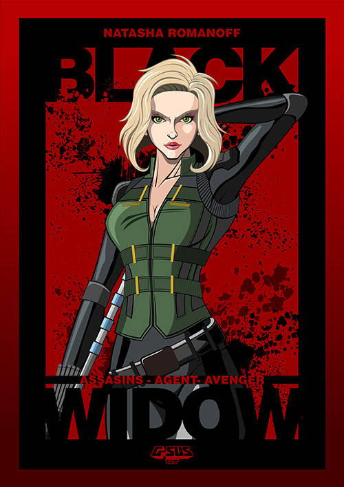 Black Widow Animated Art Background