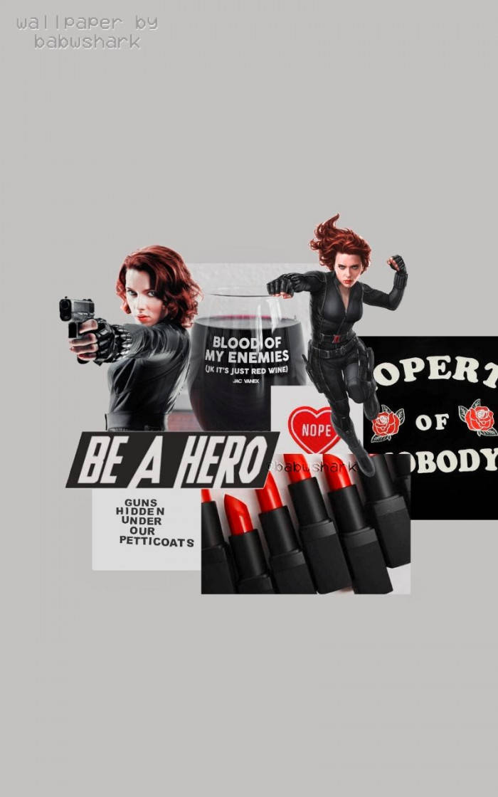 Black Widow Be A Hero Marvel Aesthetic Background