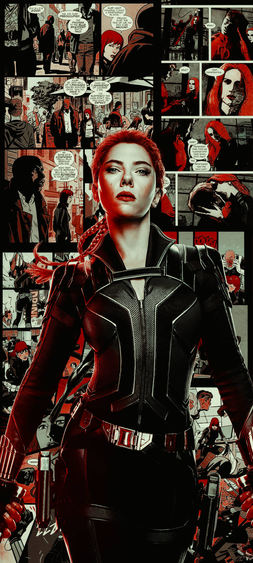 Black Widow Comic Art Background